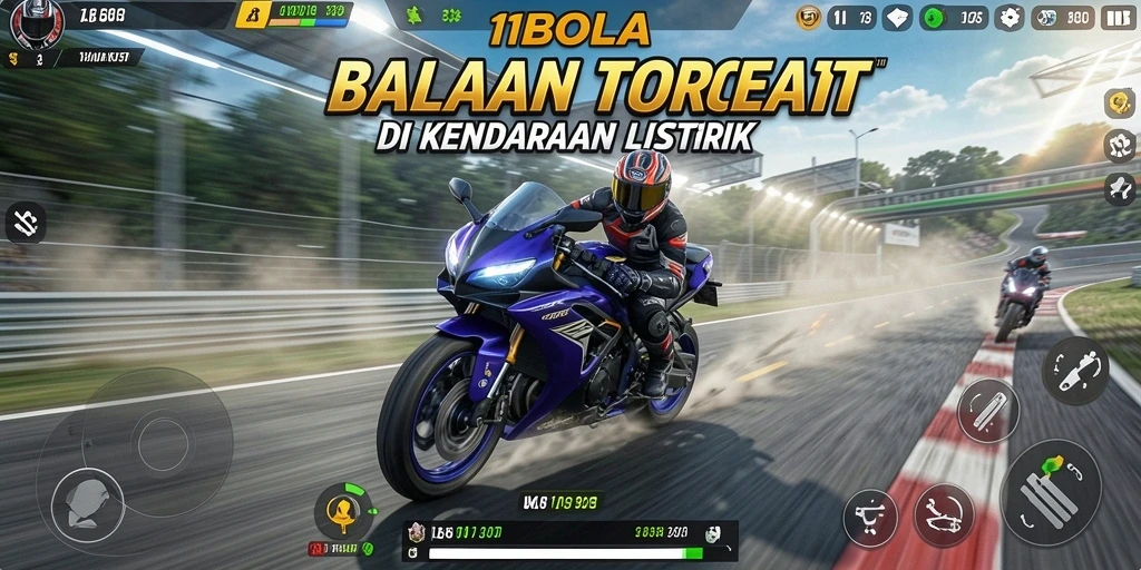 Gameplay menegangkan dalam ajang balapan motor 11BOLA.