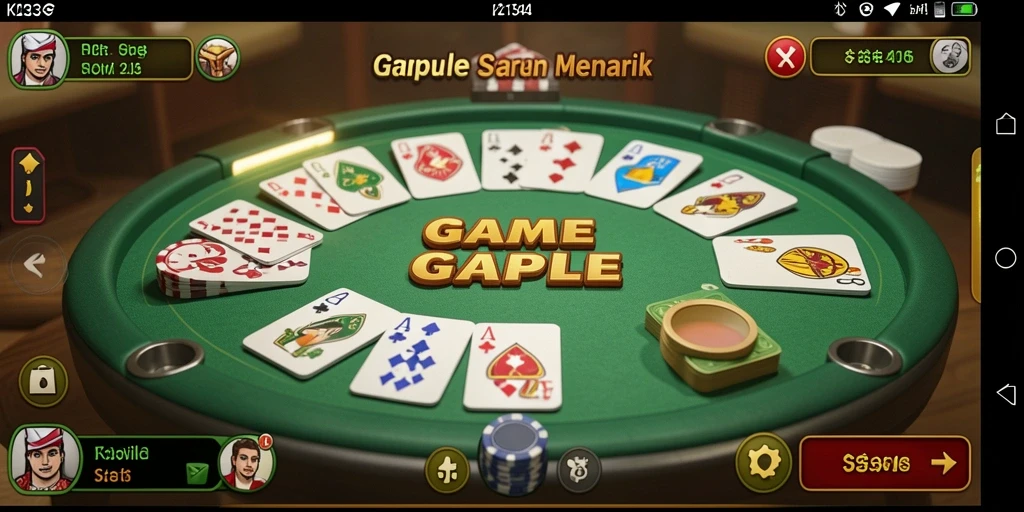 Screenshot gameplay K234 yang menampilkan keseruan bermain Gaple.
