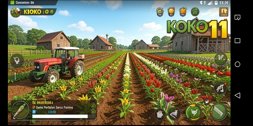 Screenshot KOKO11 menampilkan gameplay seru dari pertanian.