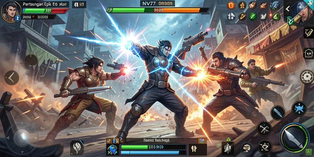 Screenshot gameplay NV77 menampilkan aksi seru dan grafis menakjubkan.