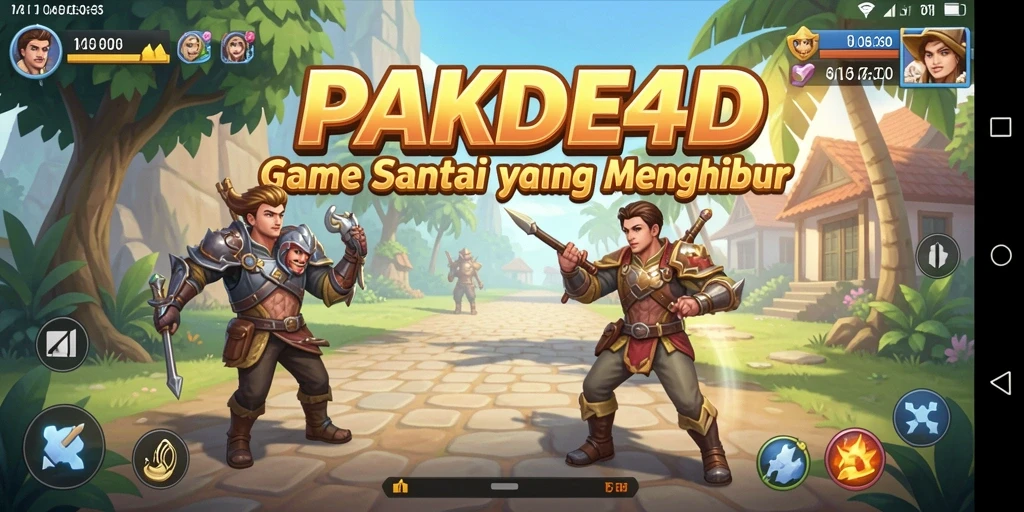 Tangkapan layar PAKDE4D menampilkan gameplay santai dan penuh warna.